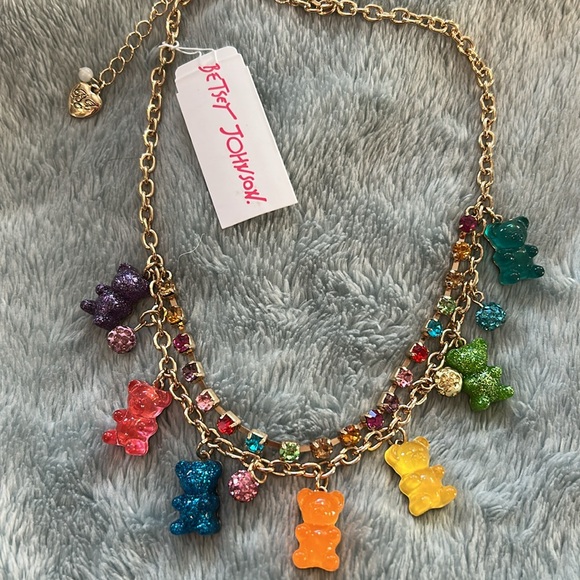 Betsey Johnson Colorful Gummy Bears & Crystal Necklace-Boutique - Picture 7 of 8